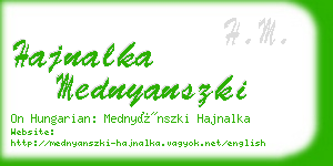 hajnalka mednyanszki business card